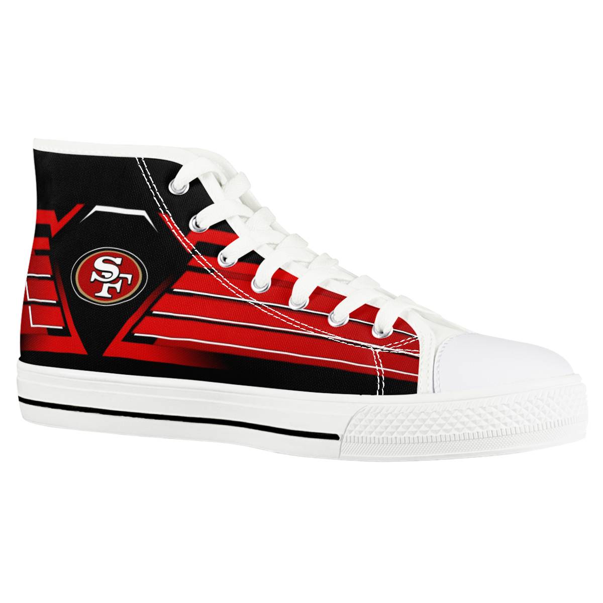 Men's San Francisco 49ers High Top Canvas Sneakers 003